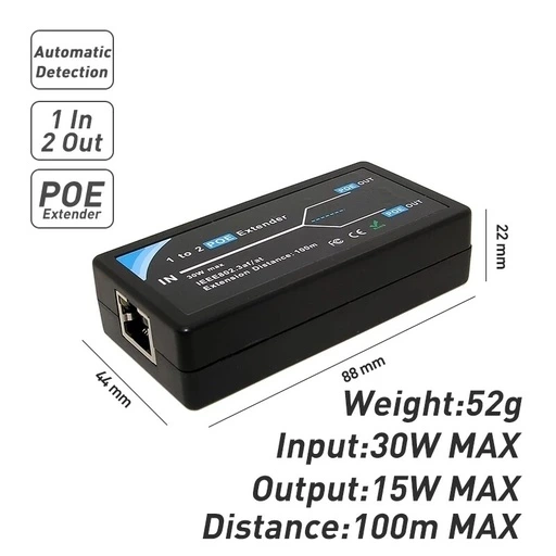 [NI22] [NI22] 2P PoE Repeater/Extender (Metal)