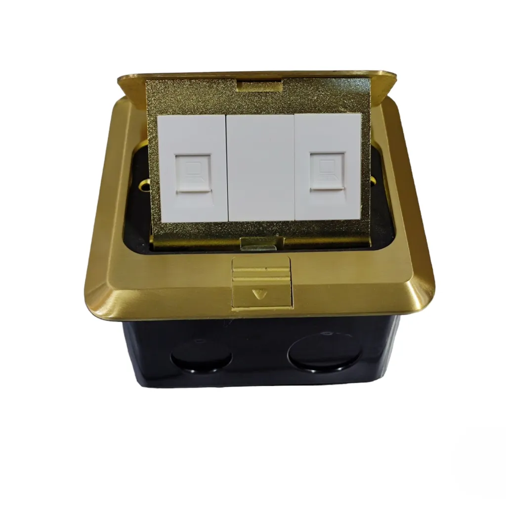 [NM82] Floor Pop-Up w/ 2*Cat6 (Gold)