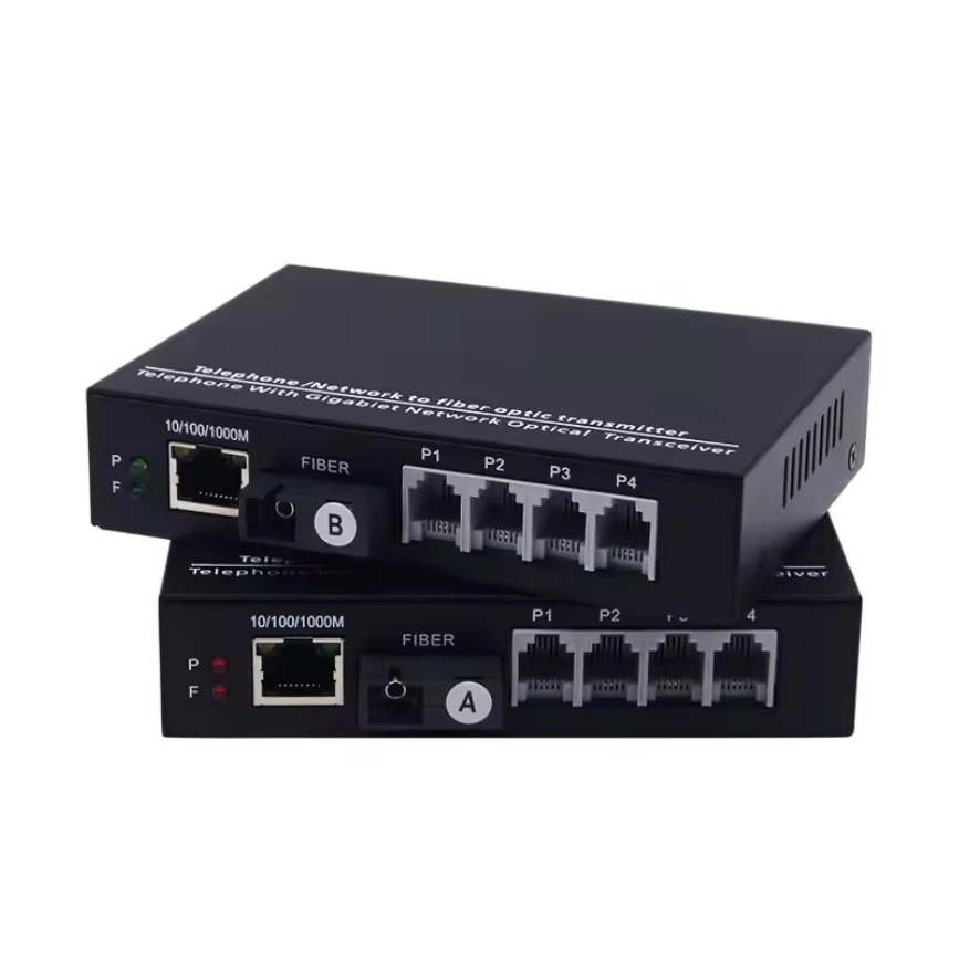 [TC96] 4P Telephone RJ11+ G-LAN Media Converter