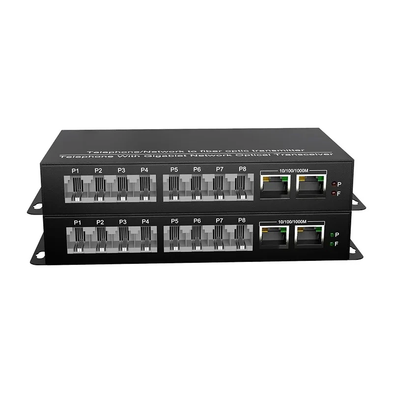 [TC97] 8P Telephone RJ11+ 2*G-LAN Media Converter