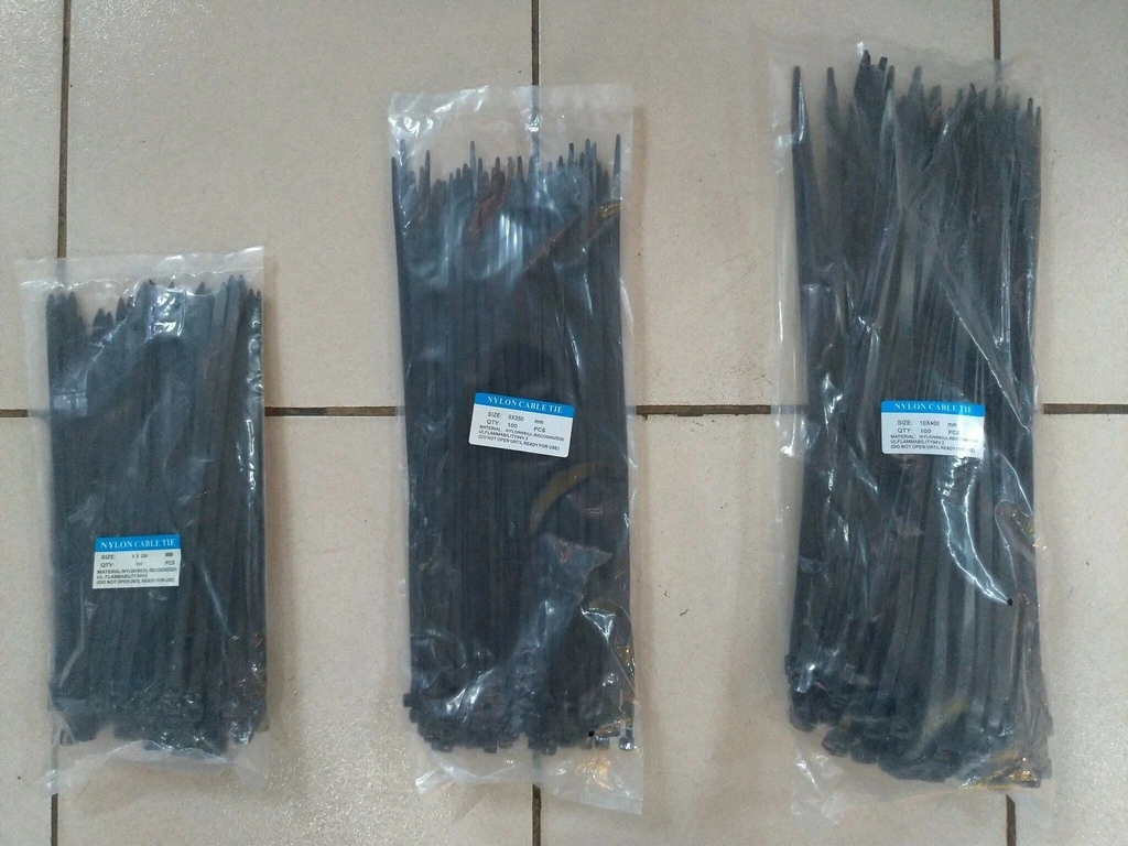 [TS57] Black Tie Cable 6*250mm  (100's)